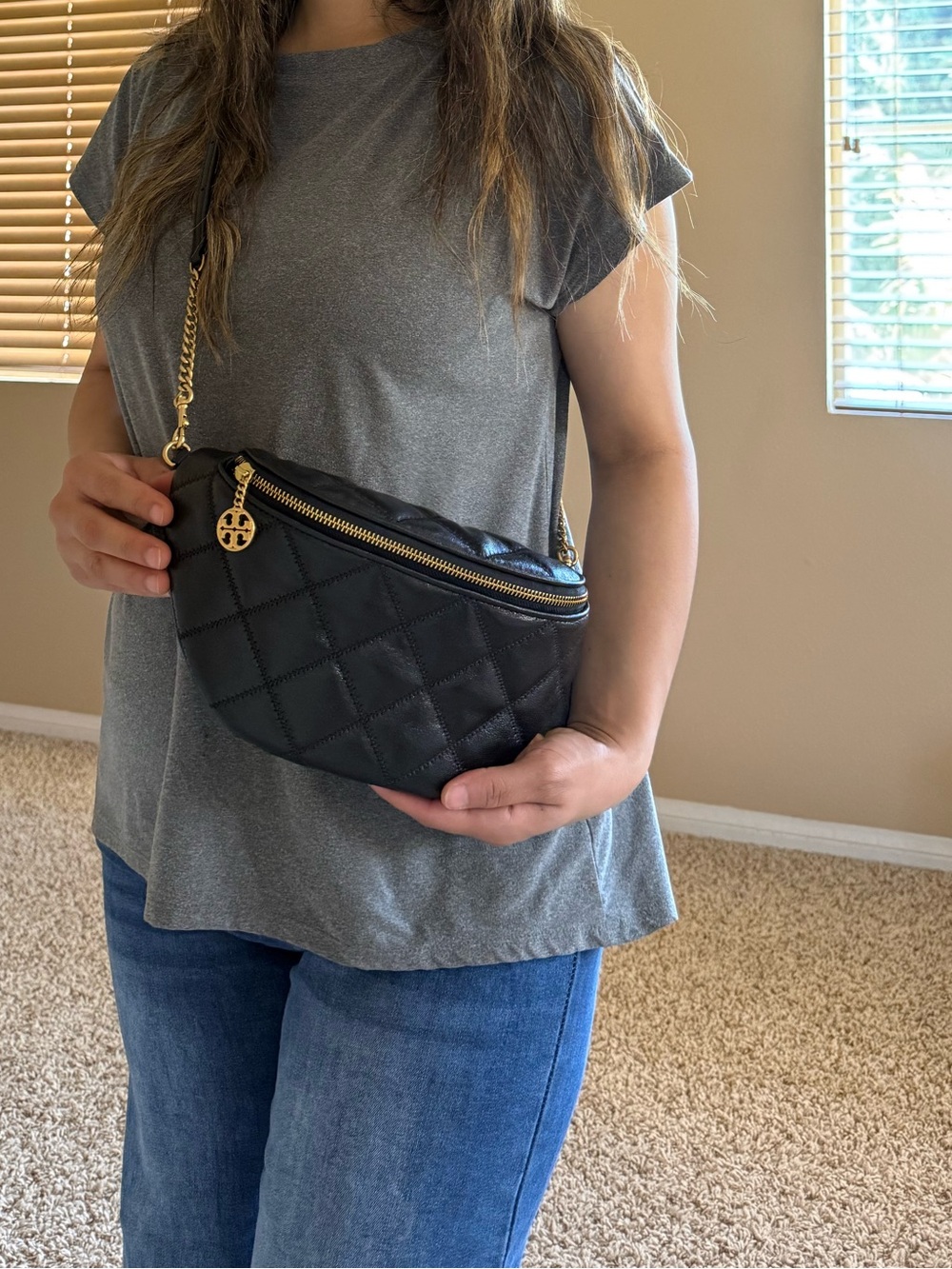 NWT Tory Burch Willa Belt Bag Leather Fanny Pack Crossbody in Black - Picture 13 of 14